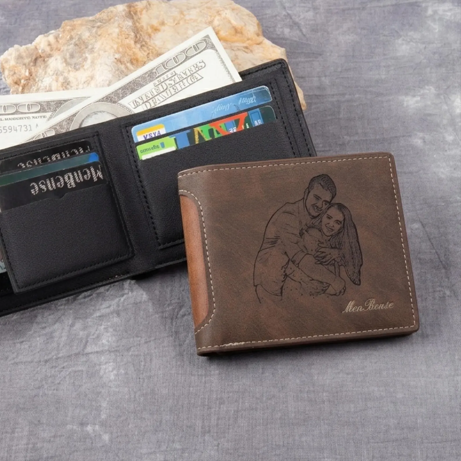 Personalized leather wallet